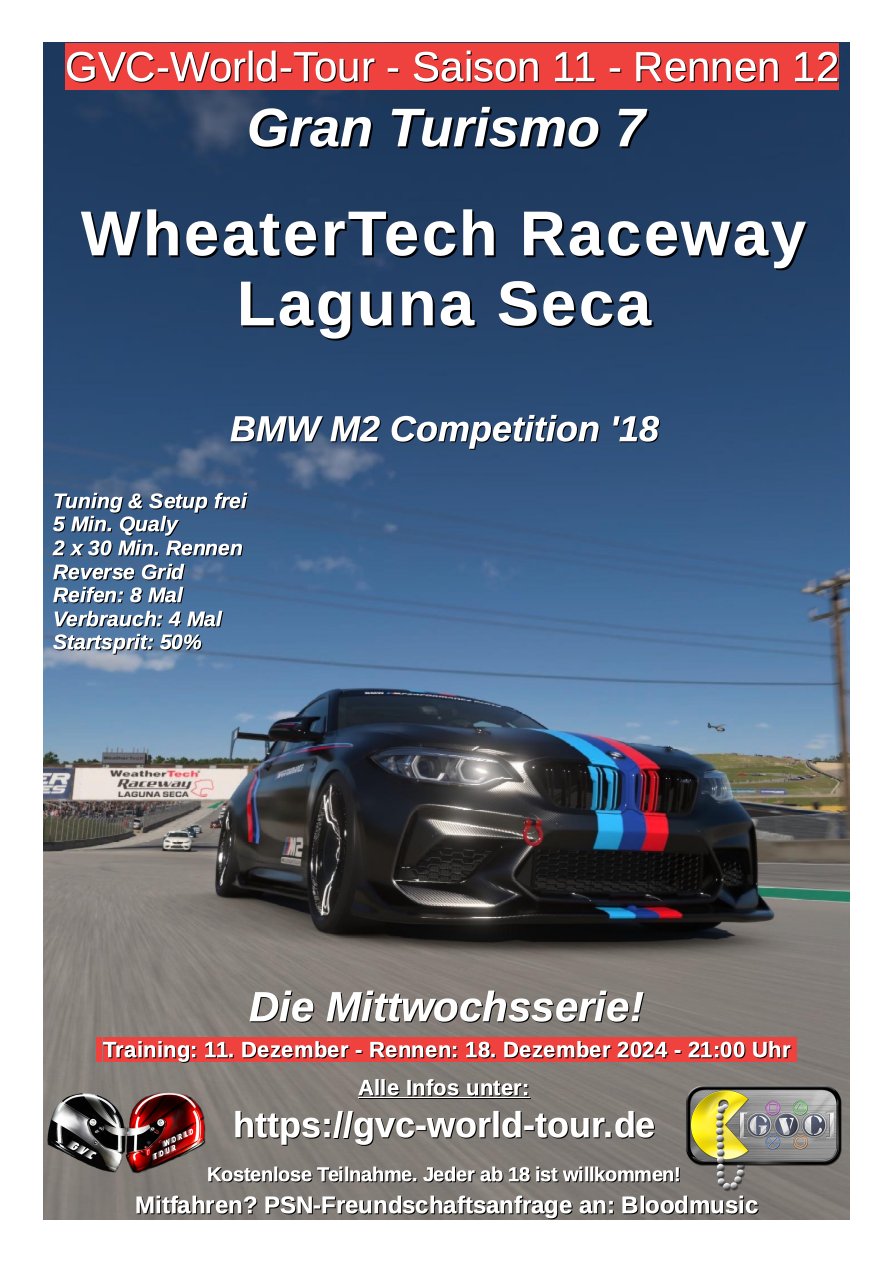 Saison 11 - Rennen 12 - WeatherTech Raceway Laguna Seca - BMW M2 Competition '18